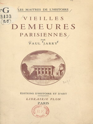 cover image of Vieilles demeures parisiennes